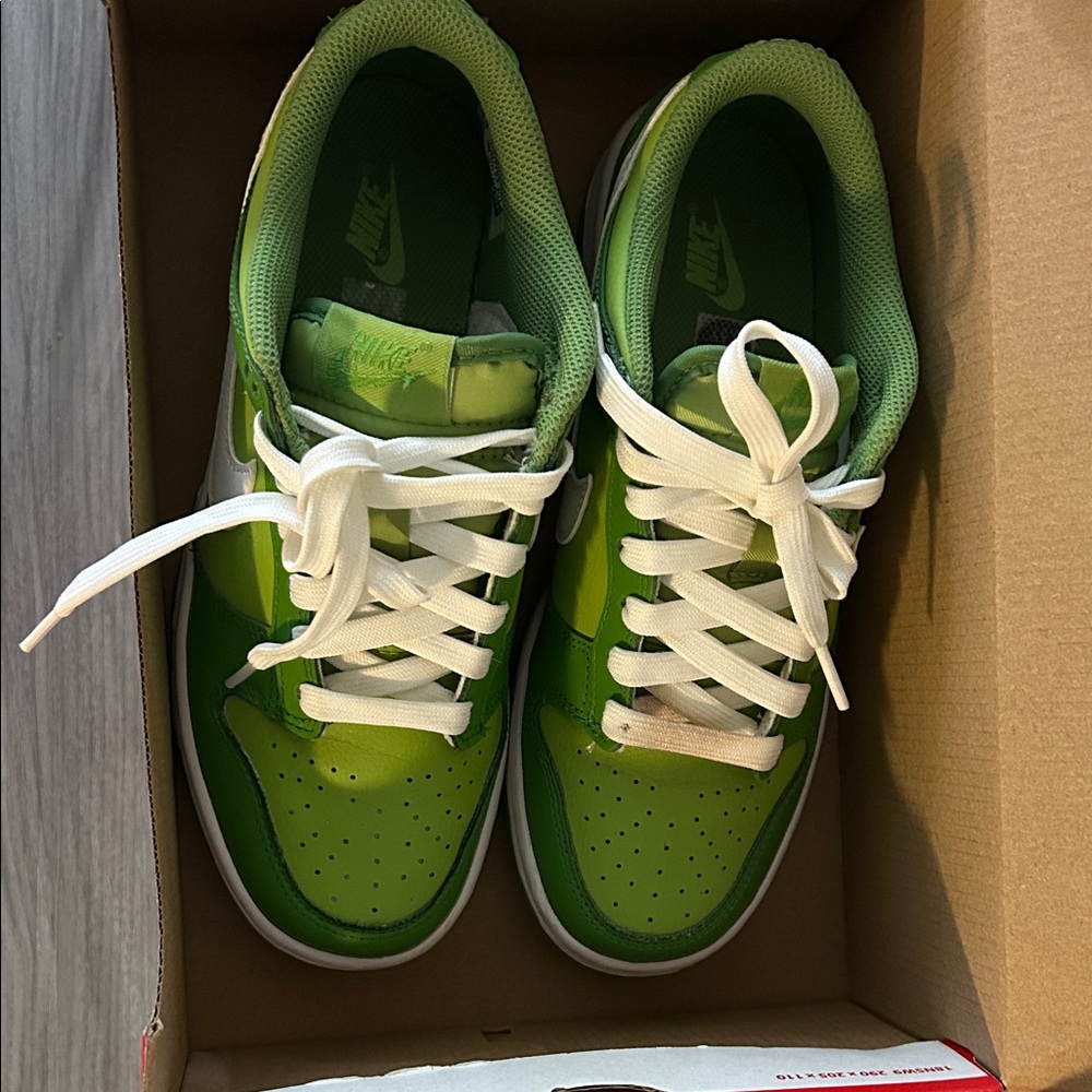 Nike Green Low-Top Sneakers with White Laces